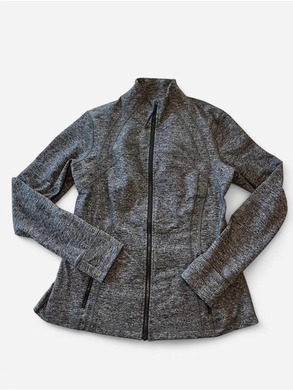 Lululemon Define Jacket Heathered Black Gray Luon Full Zip Women’s Size 16